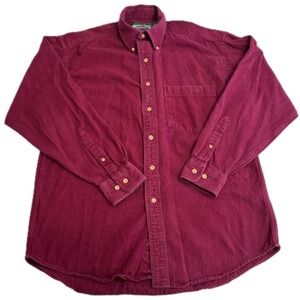 American Eagle Shirt Mens Medium Red Button Down Cotton Flannel Vintage Y2K